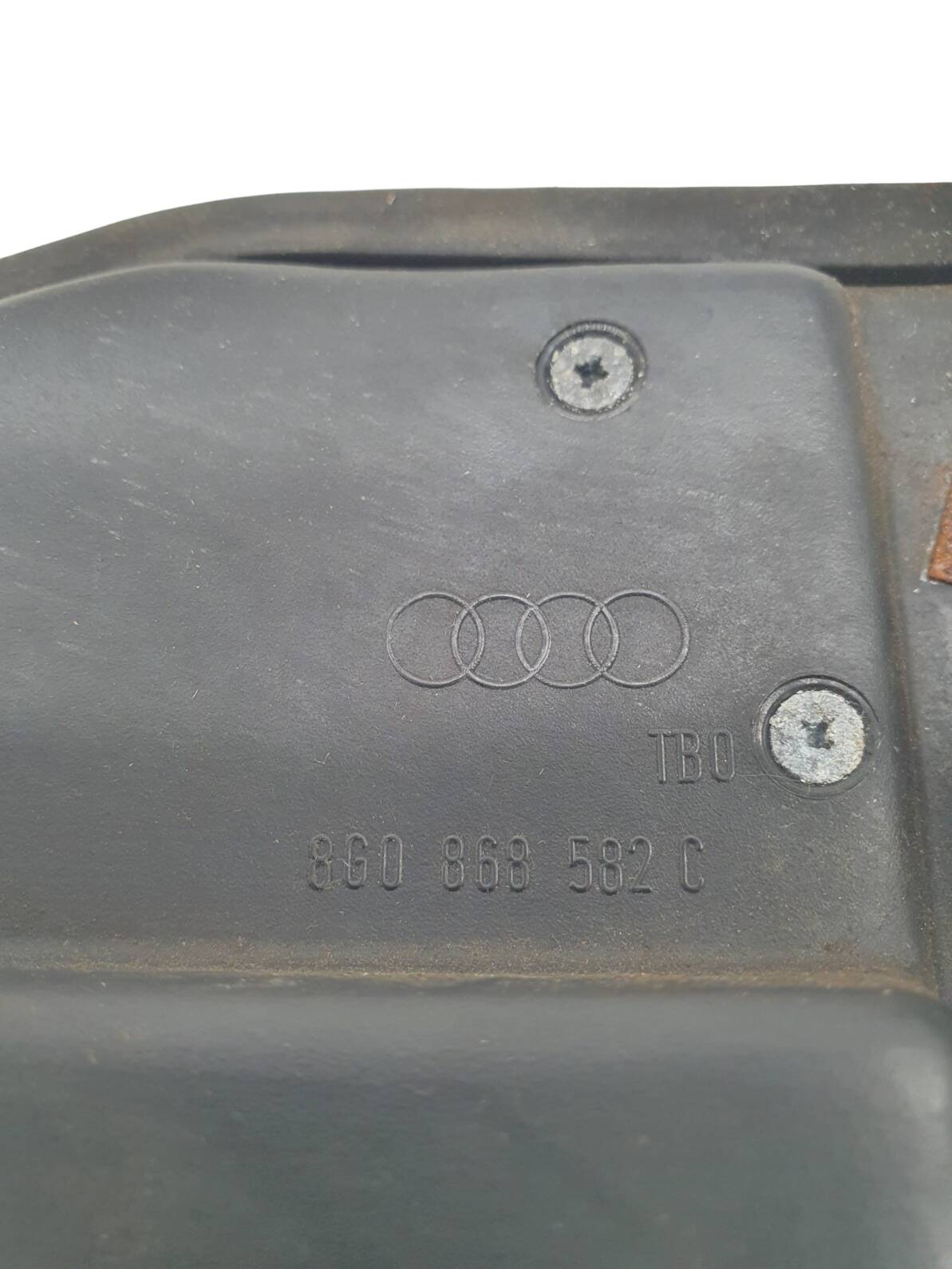 8G0868582C Audi 80 Cabrio Typ89 Verdeckkastenabdeckung Leder rechts anthrazit kplt. – Bild 3