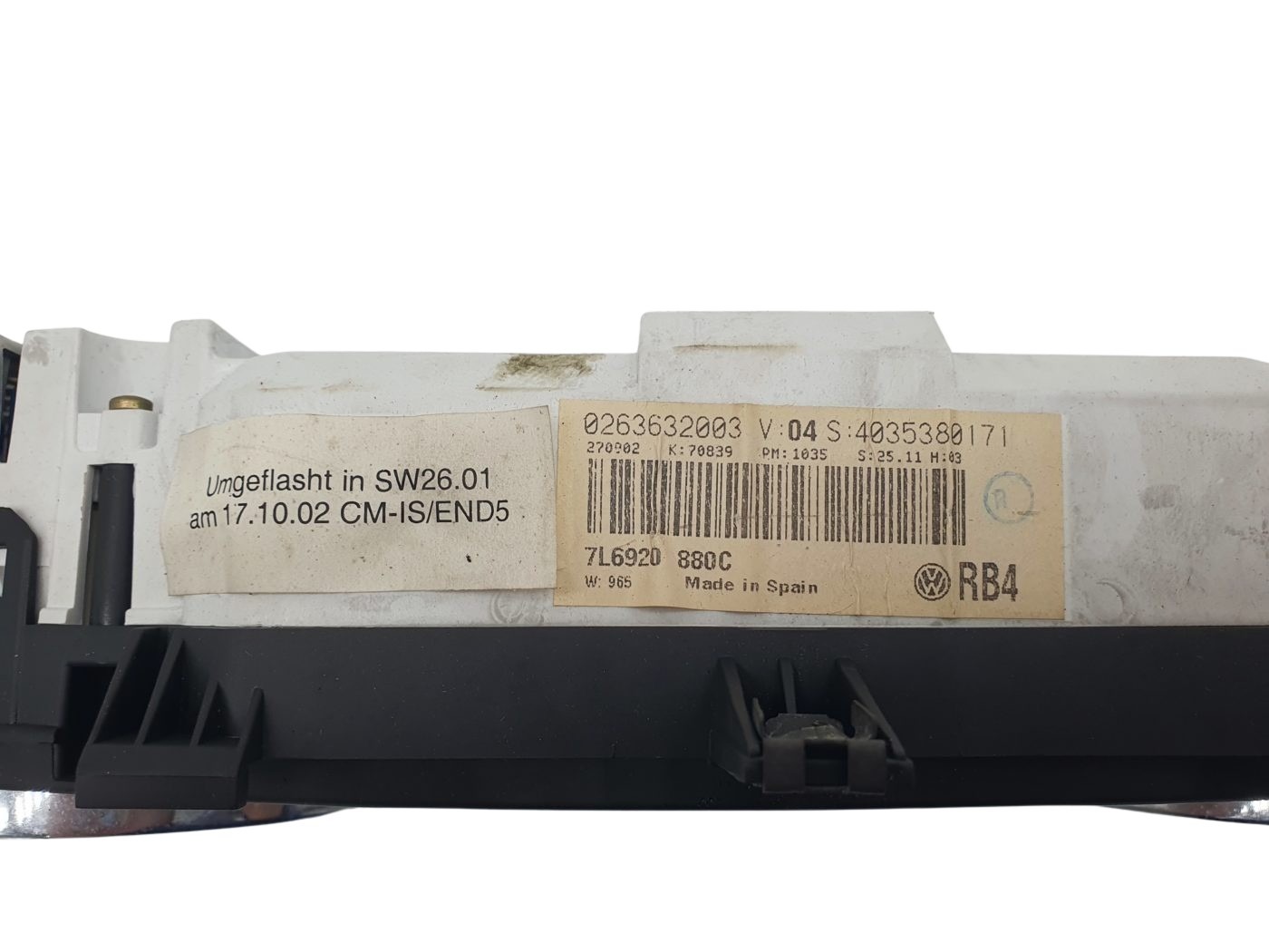 7L6920880C VW Touareg 7L Kombiinstrument / Tachometer 5,0 V10 TDI / 320 km/h – Bild 2