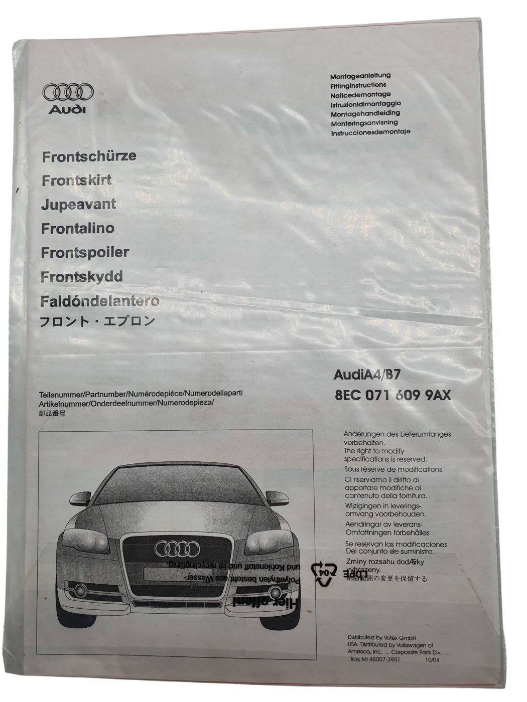 8EC071609 Audi A4 B7 Blenden für die Frontschürze Grundiert Neu – Bild 5