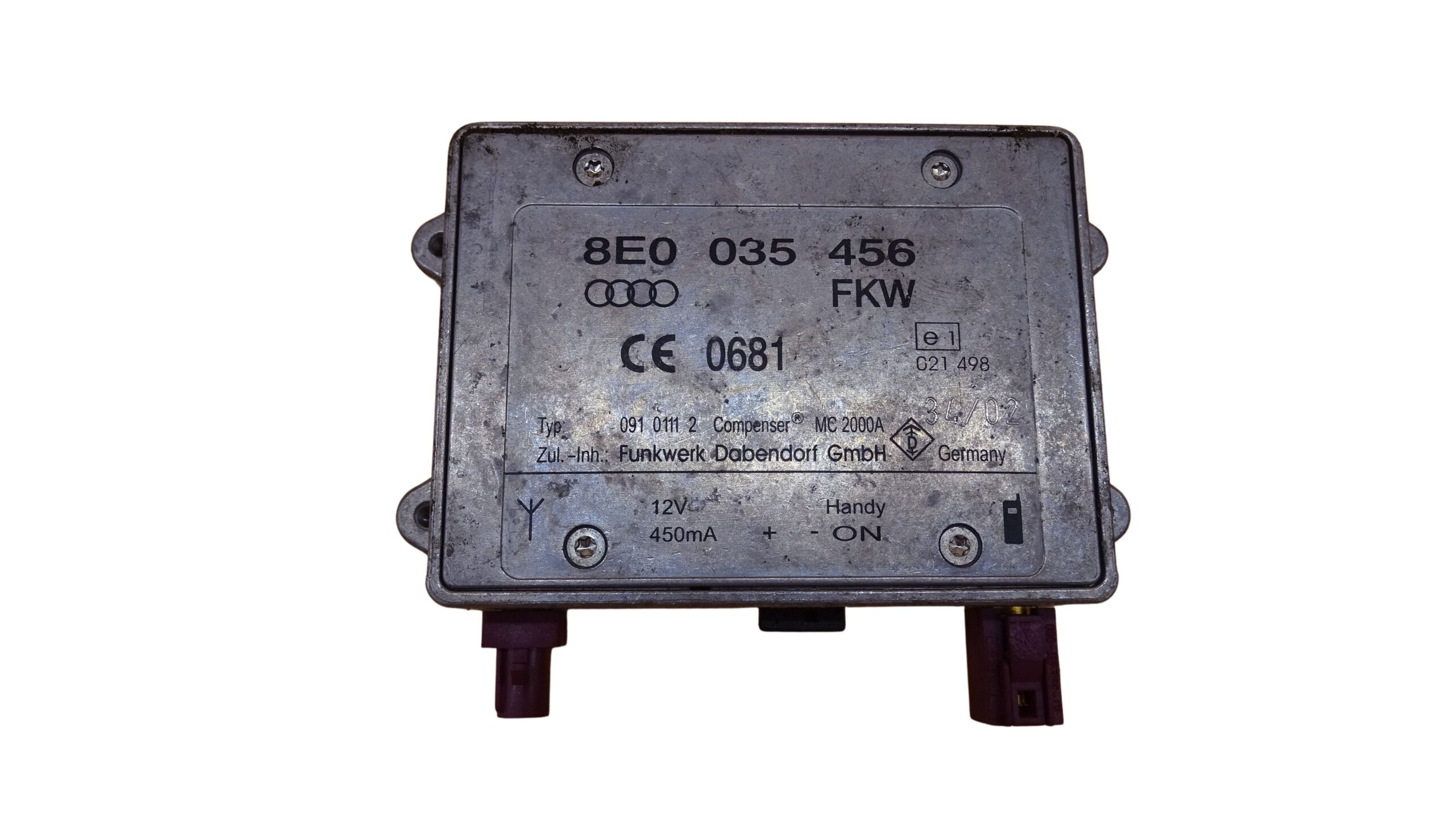 8E0035456 Audi A2 A3 S3 A4 S4 8E Cabrio 8H A6 4F A8 D3 Antennenverstärker Steuergerät