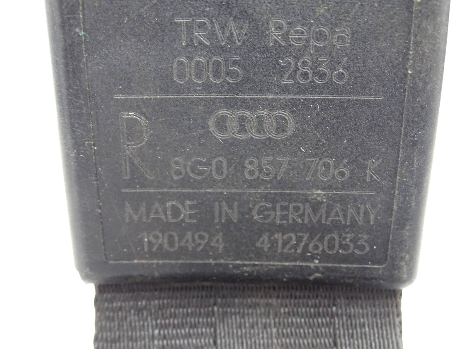 8G0857706K Audi 80 Cabrio Typ89 Sicherheitsgurt + ProconTen Vorne Rechts schwarz – Bild 4
