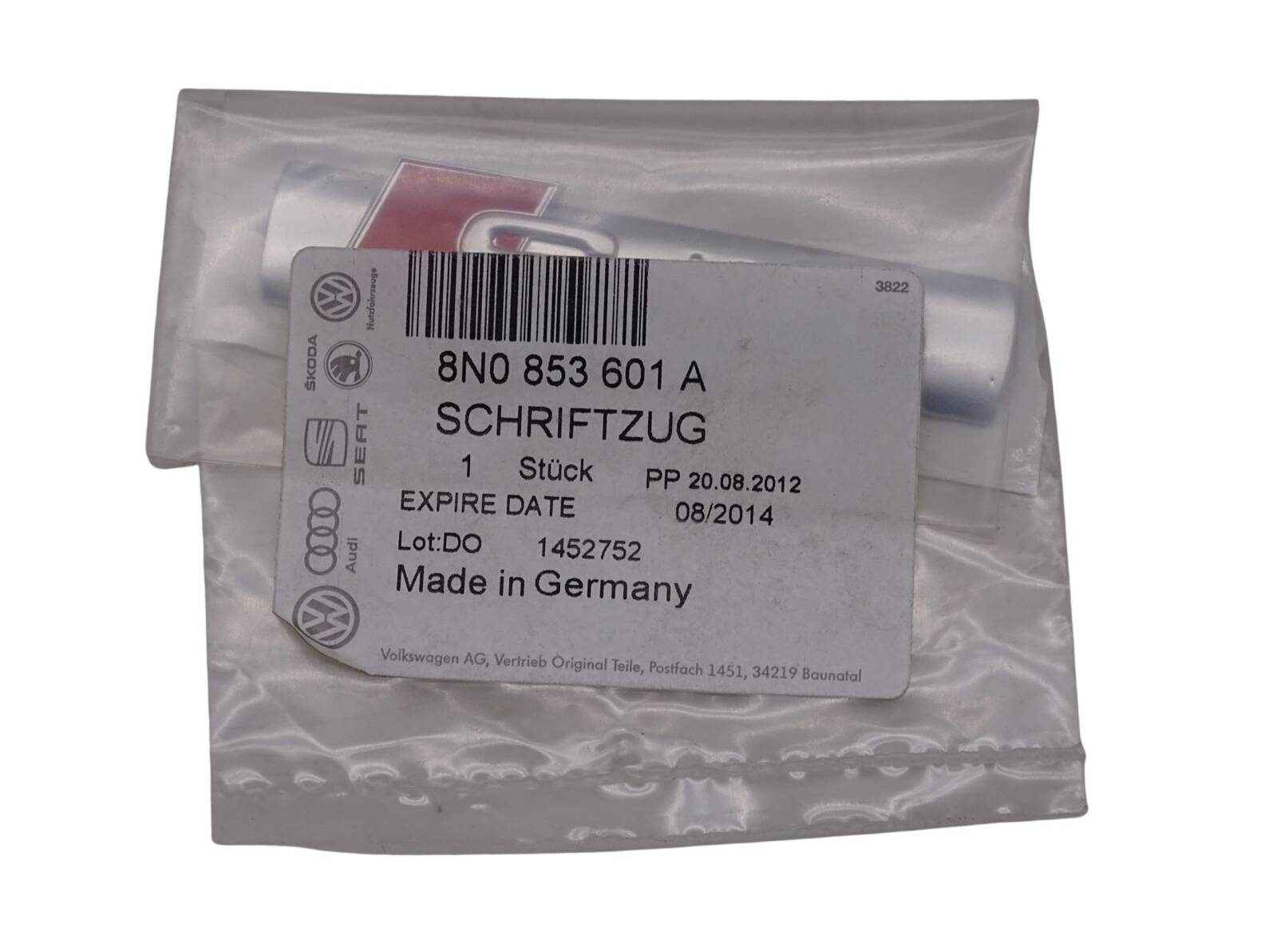 8N0853601A Original Audi S-Line Schriftzug Neu – Bild 2