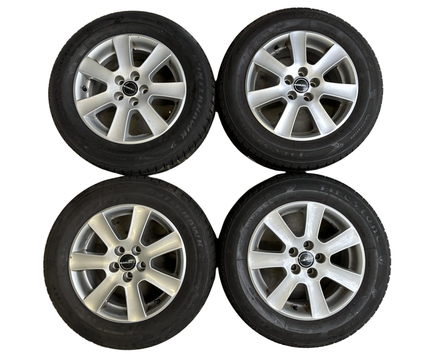 Borbet CA65535 Alufelgen Satz Silber 7-Speichen 6,5x15 Zoll ET 35, LK 5x100