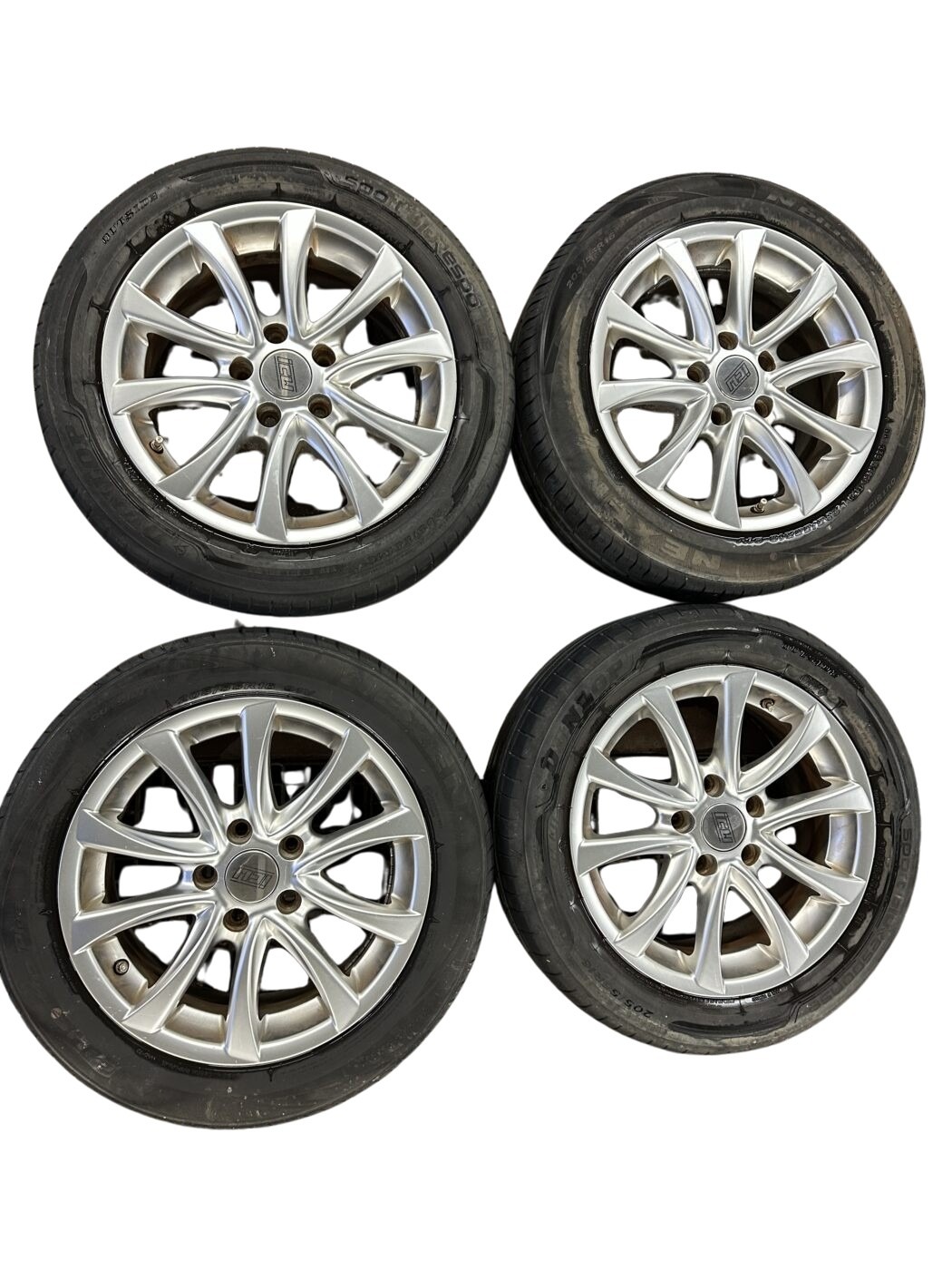 ICW BI706 Alufelgensatz 10-Speichen Grau 7Jx16 Zoll ET 45, LK 5x112