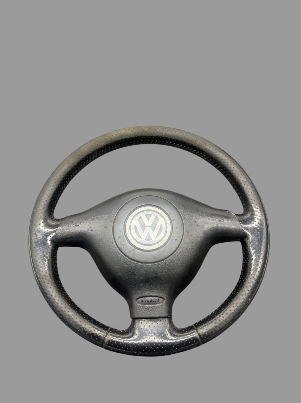 1K0907379K VW Golf 4 Lenkrad 3-Speichen Airbag Lenkrad, Leder, Schwarz