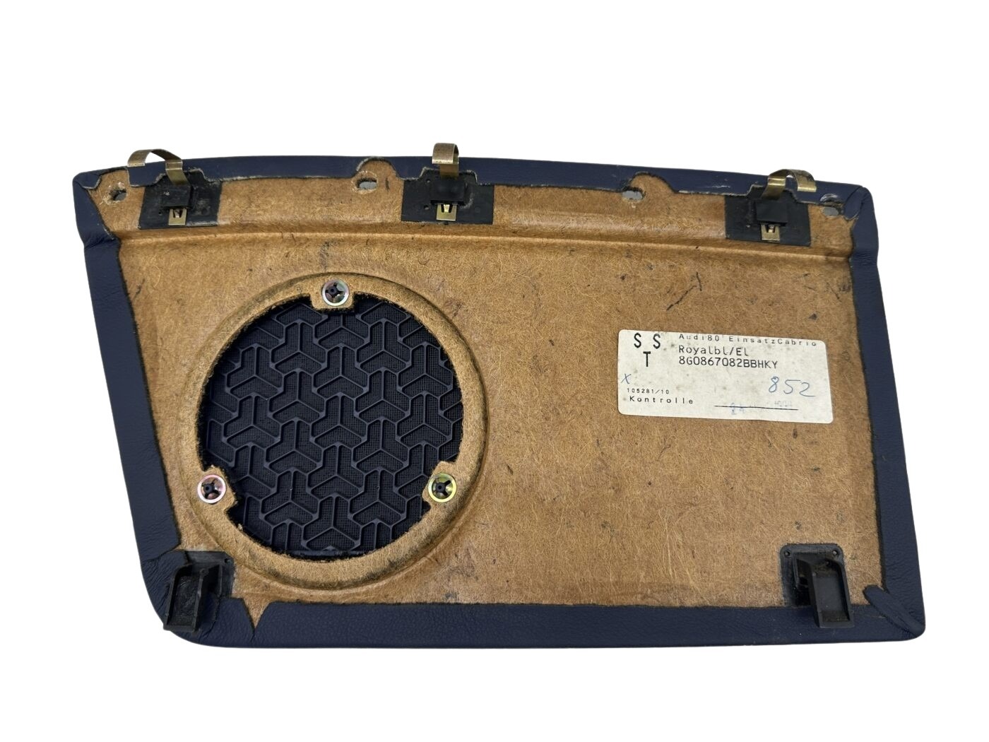 8G0867082BB HKY Audi 80 Cabrio Typ89 Türpappe Einsatz Seitenverkleidung Rechts Hinten Leder Royalblau – Bild 2