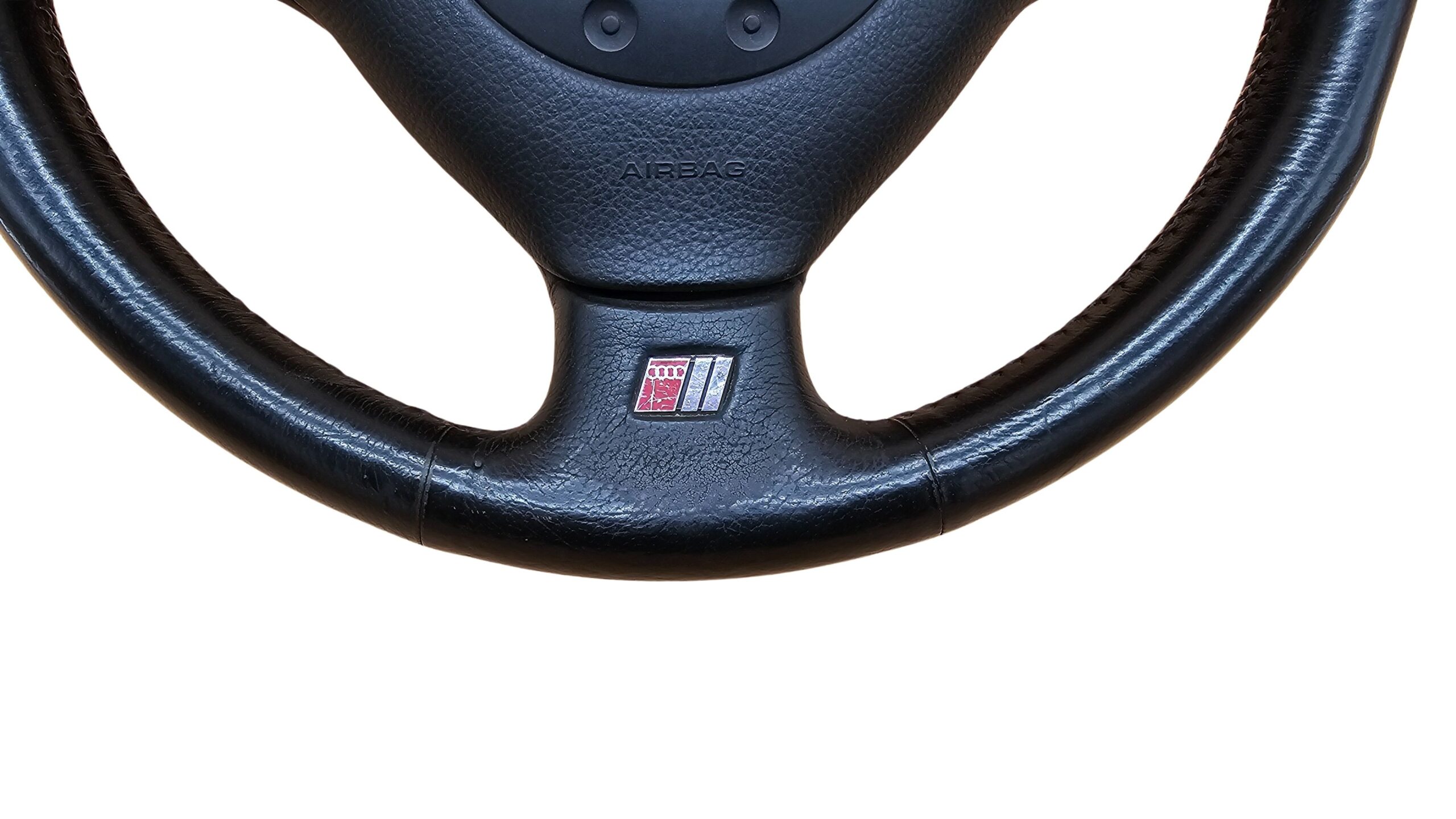 4A0419091AD+4A0880201H Audi 80 Cabrio, Coupe, A4 B5, A6 C4, A8 D2 Sportlenkrad 3-Speichen S-Line Lenkrad schwarz – Bild 5