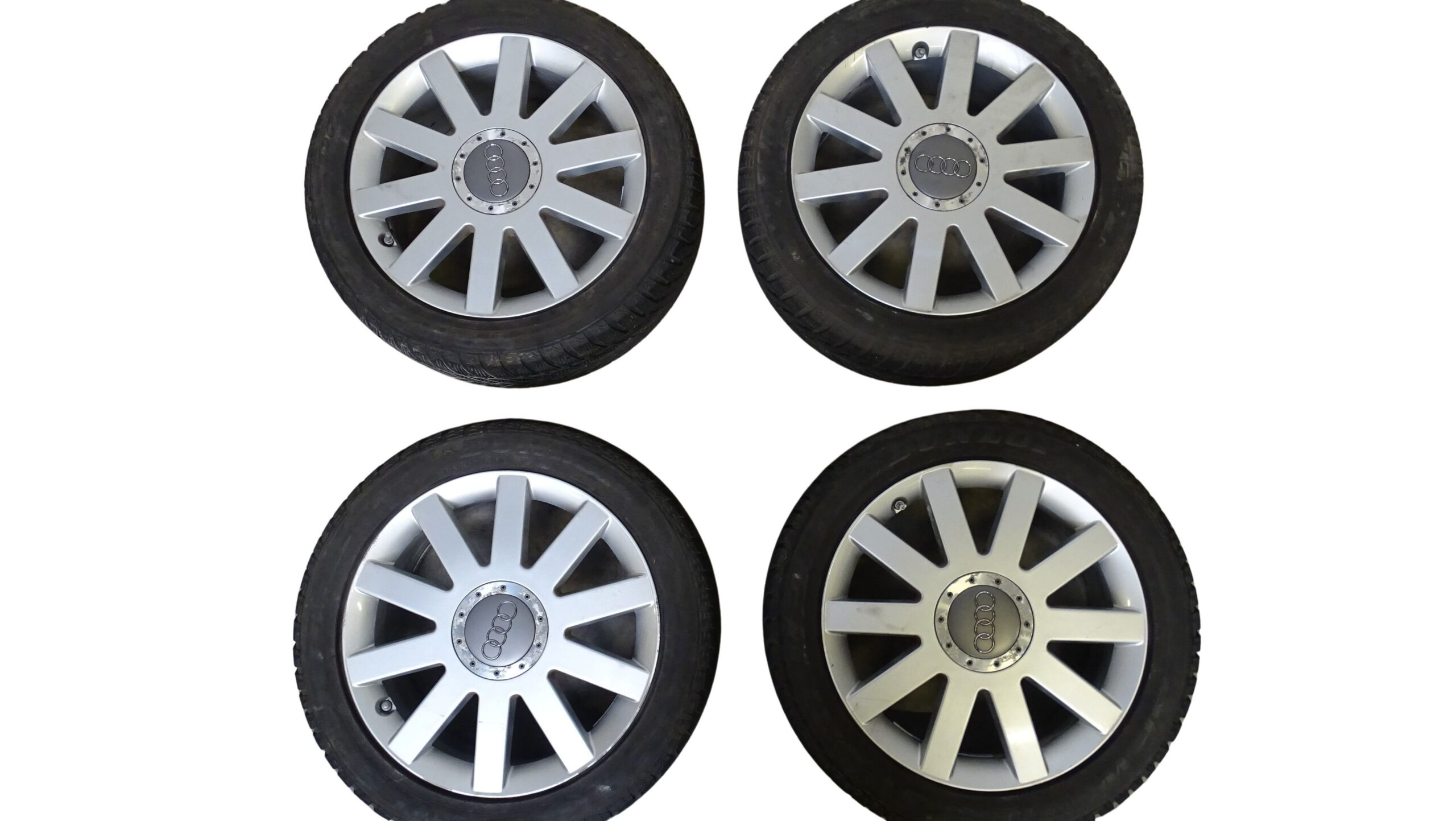 4x 4D0601025AK Audi A8/S8 Alufelgen 7,5Jx18H2 ET39 mit Narbendeckel und Reifen
