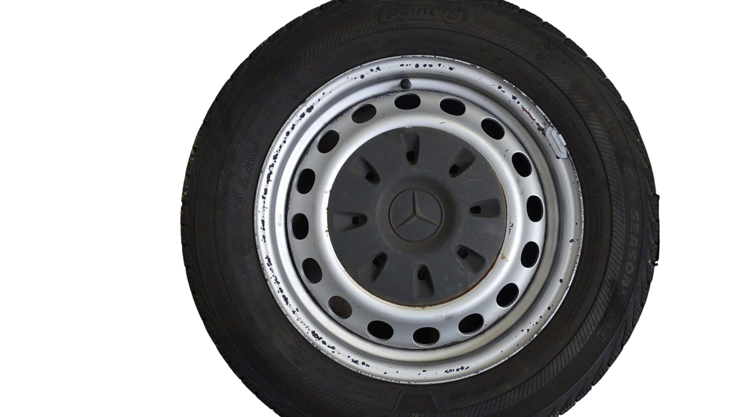 4x 6394013302 Mercedes-Benz Vito Stahlfelgen 6,5x16H2 ET60 mit Deckel und Reifen – Bild 2