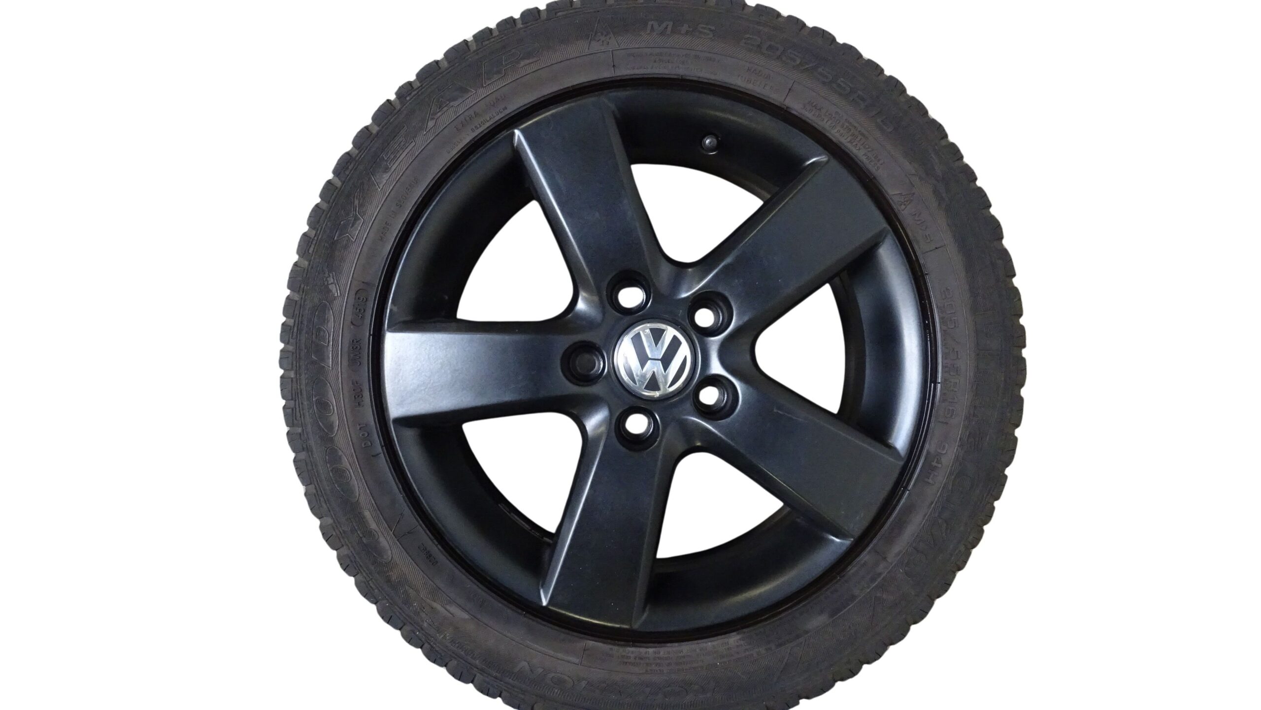 4x 1T0601025M VW Golf 5 6 Golf Plus 6,5x16H2 ET50 mit Narbendeckel und Winterreifen – Bild 2