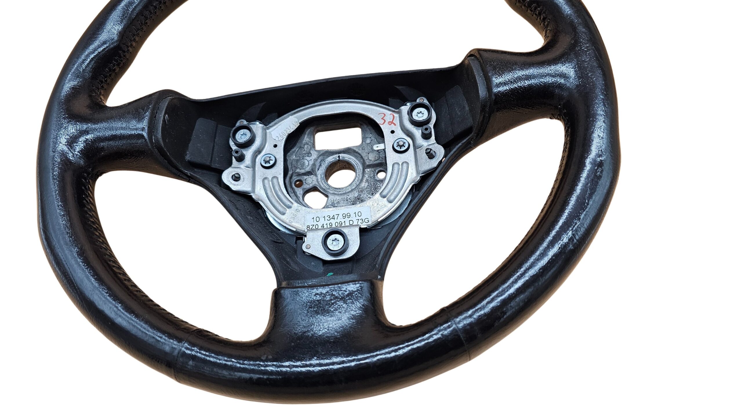 8Z0419091D 73G Audi A4 B5 A6 4B A2 A8 D2 Sportlenkrad Lenkrad Leder 3-Speichen schwarz – Bild 4
