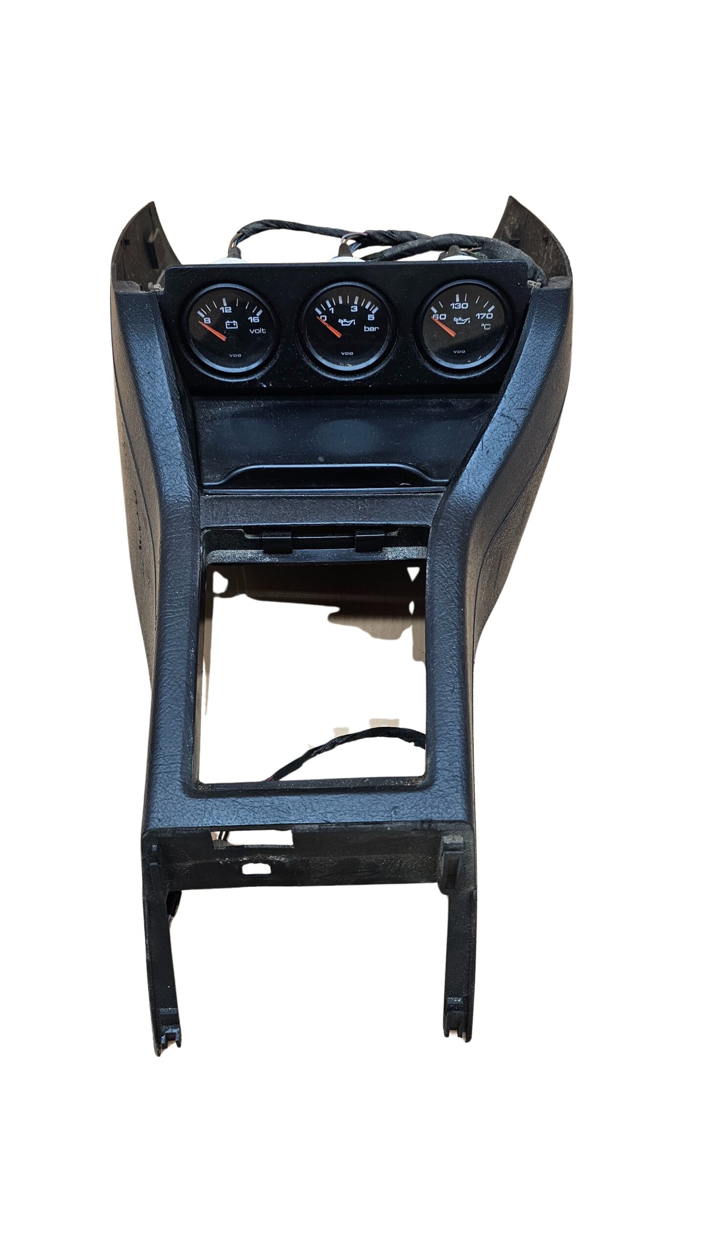 8A1863243 Audi 80 90 B3 B4 Coupe Cabrio Typ89 Mittelkonsole schwarz mit Zusatzinstrumenten und Aschenbecher Schwarz