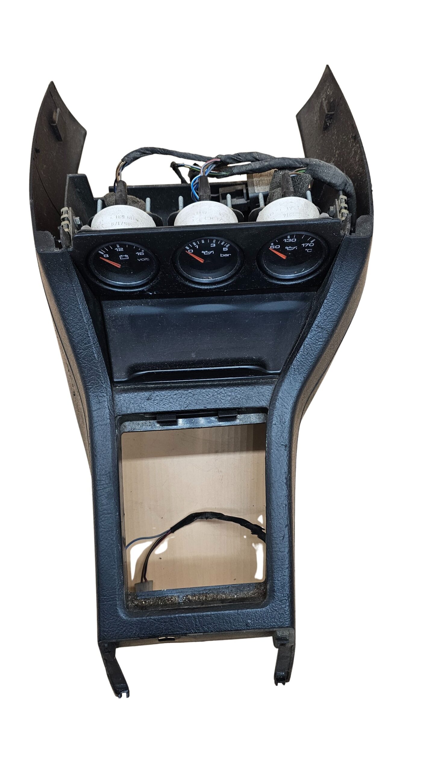 8A1863243 Audi 80 90 B3 B4 Coupe Cabrio Typ89 Mittelkonsole schwarz mit Zusatzinstrumenten und Aschenbecher Schwarz – Bild 2