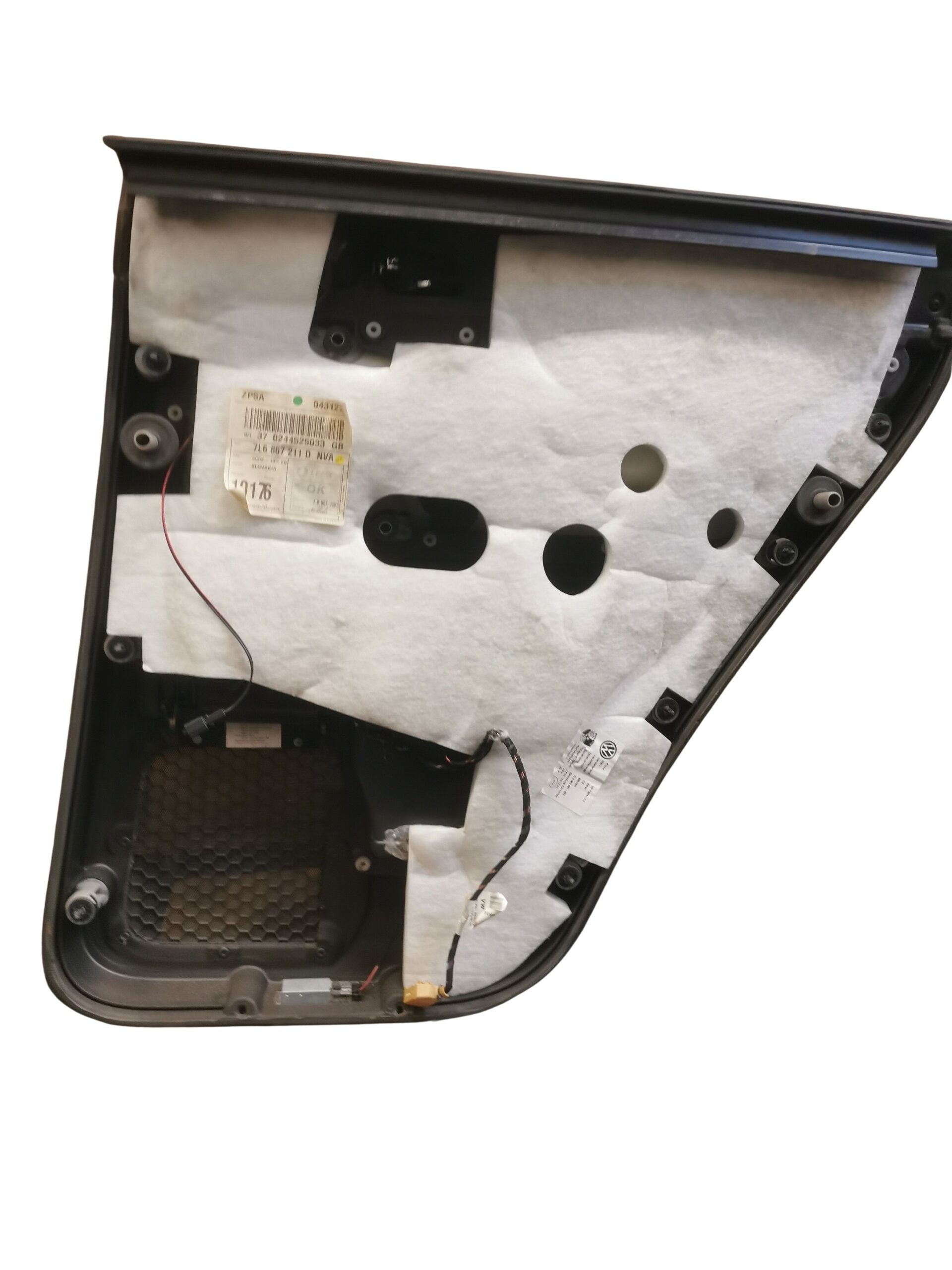 7L6867211 VW Touareg 7L Türverkleidung hinten Links Schwarz Leder mit Holzleiste – Bild 4