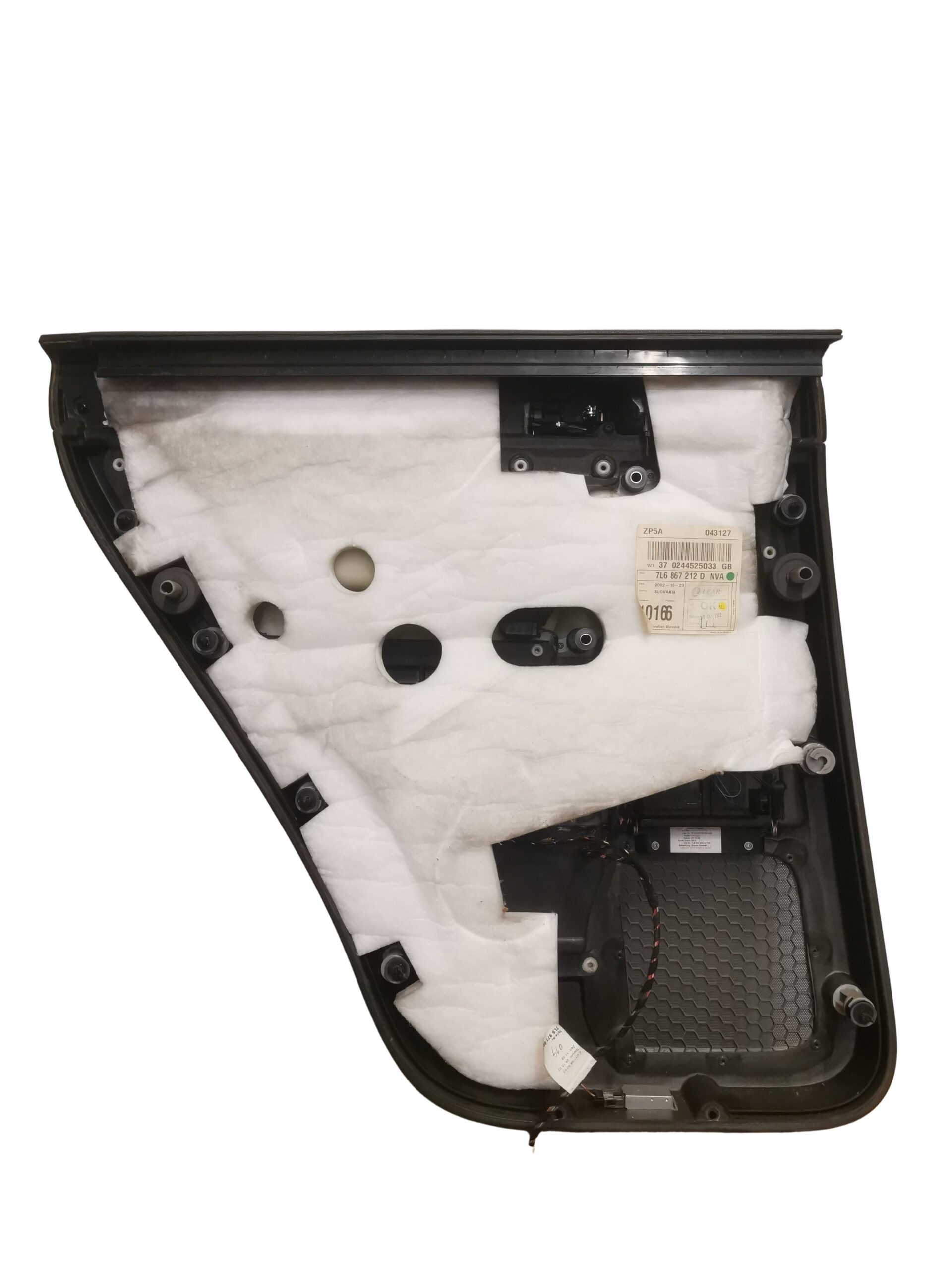 7L6867212 VW Touareg 7L Türverkleidung hinten Rechts Schwarz Leder mit Holzleiste – Bild 4
