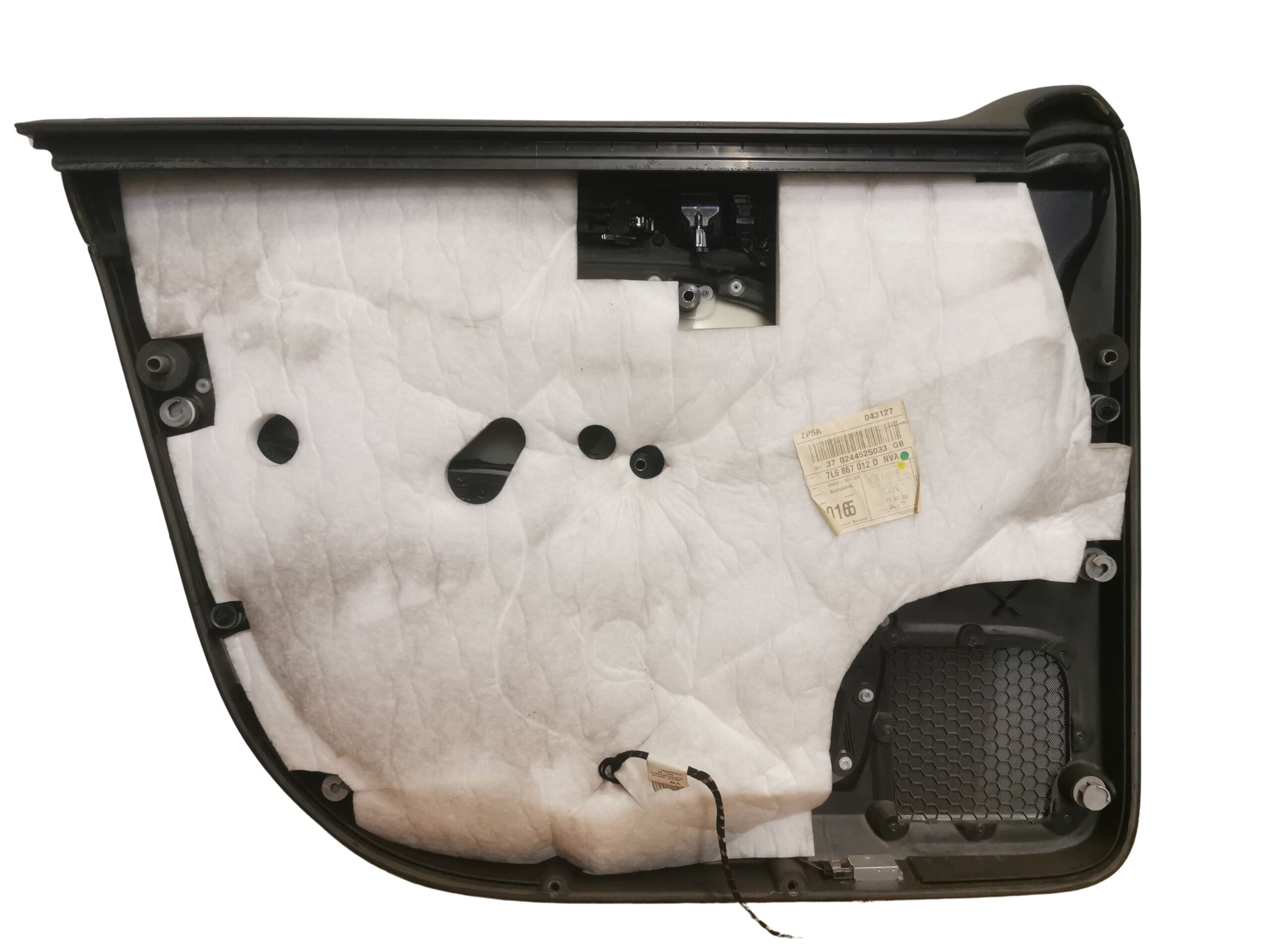 7L6867012 VW Touareg 7L Türverkleidung vorne Rechts Schwarz Leder mit Holzleiste – Bild 4