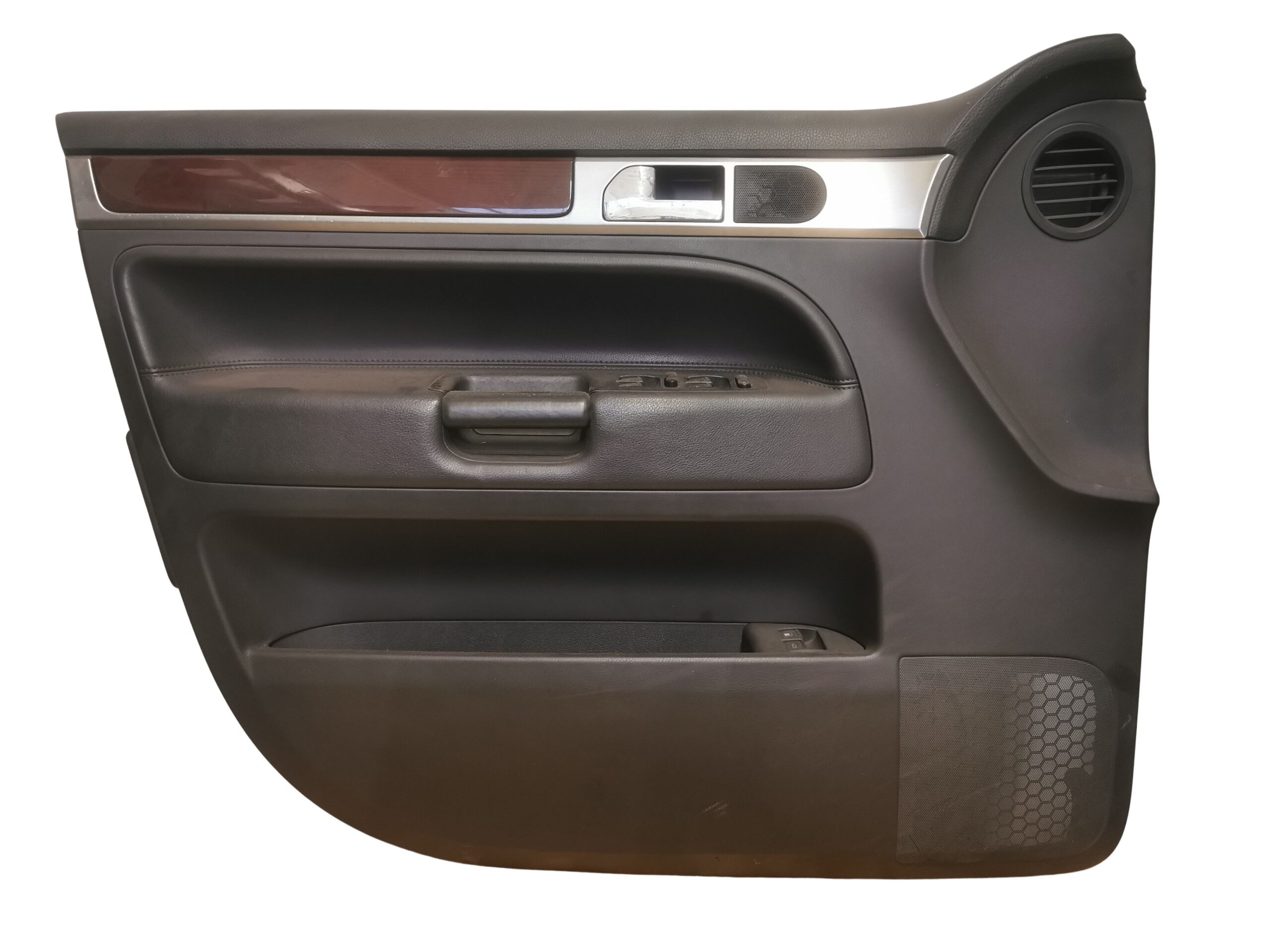 7L6867011 VW Touareg 7L Türverkleidung vorne Links Schwarz Leder mit Holzleiste