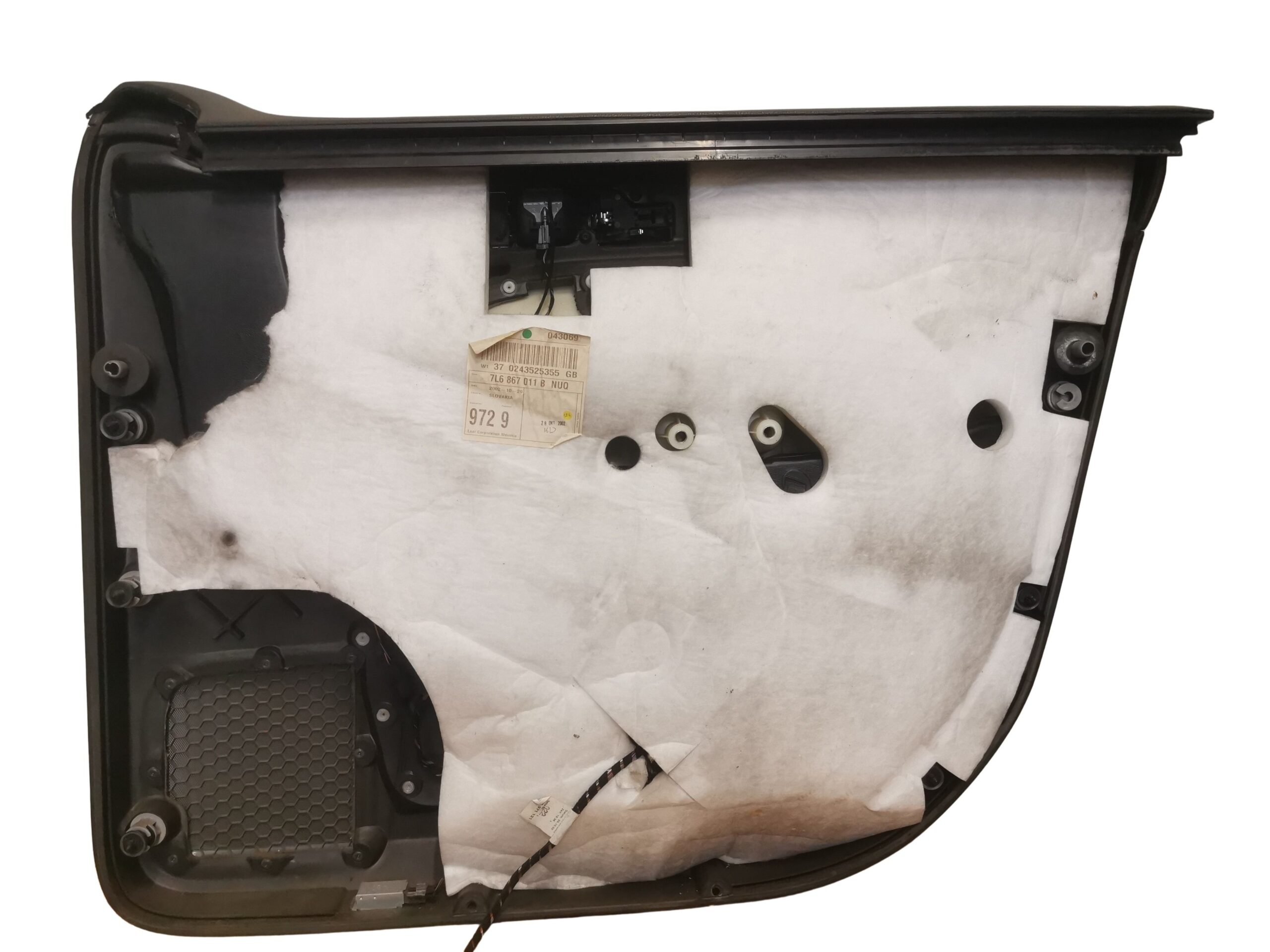 7L6867011 VW Touareg 7L Türverkleidung vorne Links Schwarz Leder mit Holzleiste – Bild 4